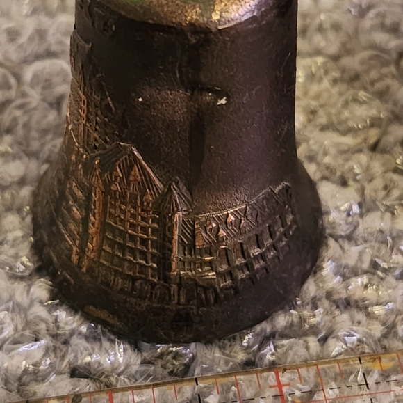 Vintage Carved Brass Salt & Pepper Shakers - Picture 8 of 9